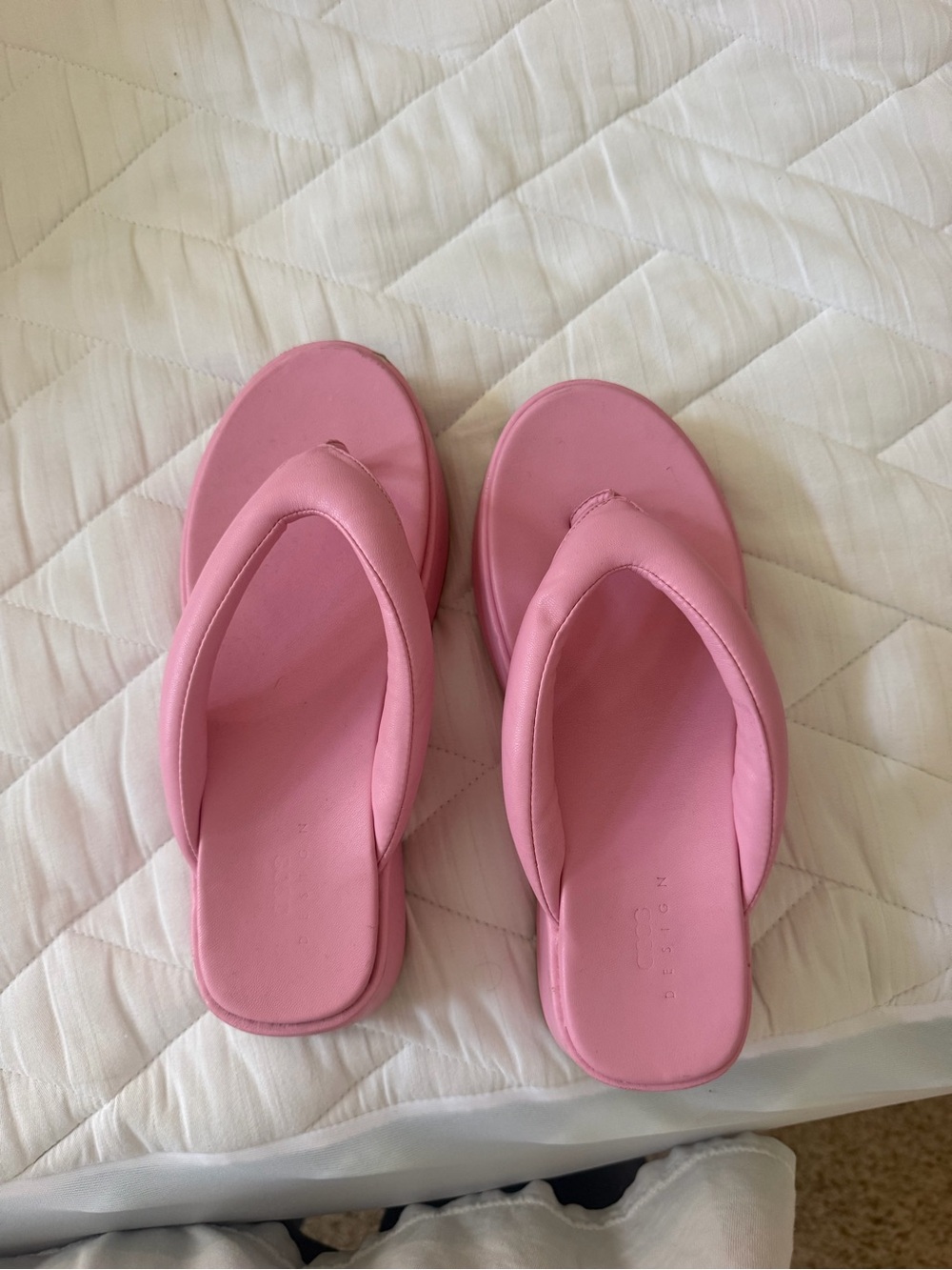 ASOS Pink Padded Platform Flip Flop Sandals